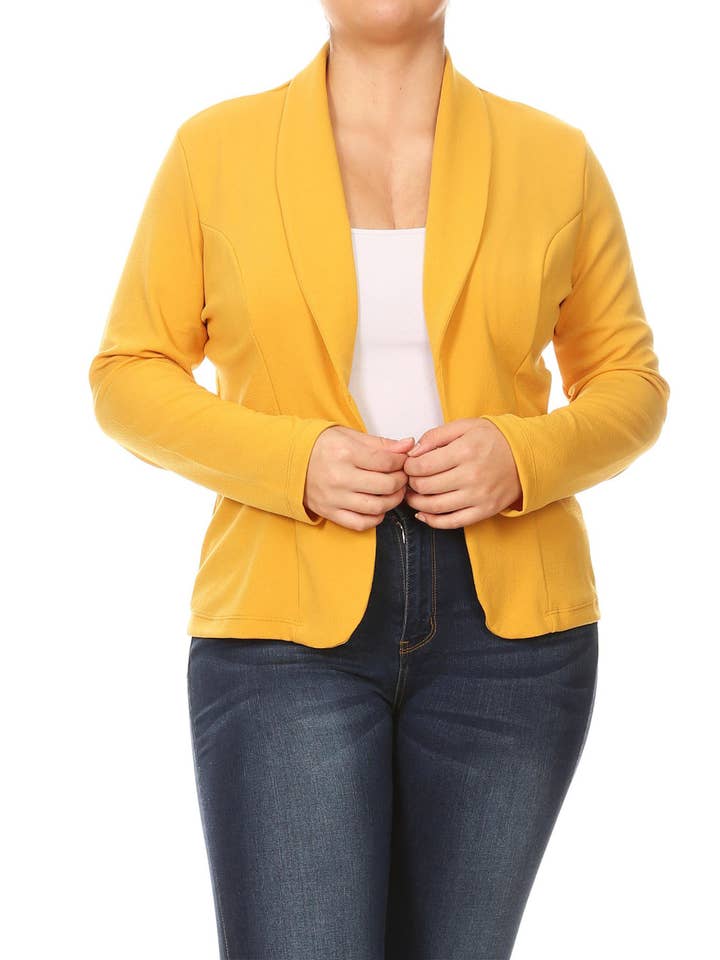 MOA COLLECTION - Wholesale Blazer - Women's - Women's Solid Casual Plus Size Trendy Blazer Jacket12