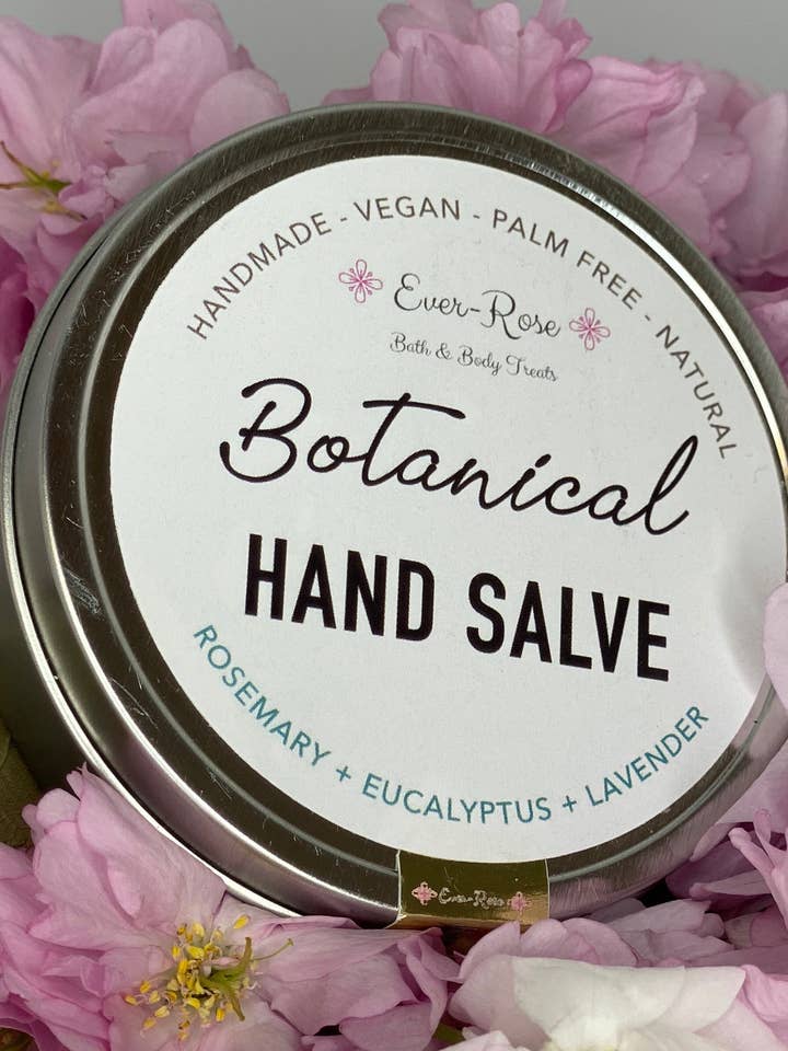 Botanical Hand Salve - Rosemary, Eucalyptus + Lavender for wholesale by Ever-Rose Bath & Body Treats