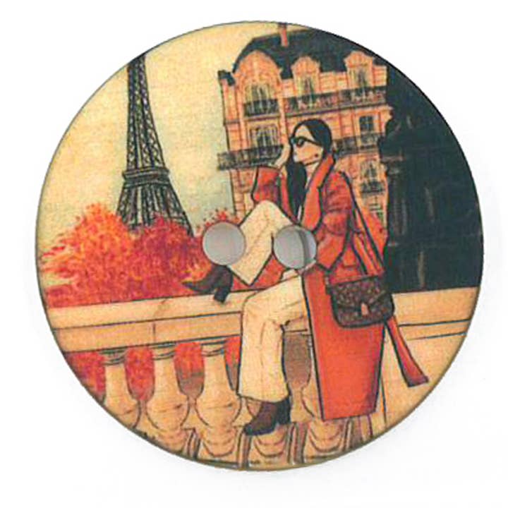 LARGE VINTAGE PARIS PRINTED BUTTON SIZE 70 (44MM) MOD. 2 for wholesale by NEMARK
