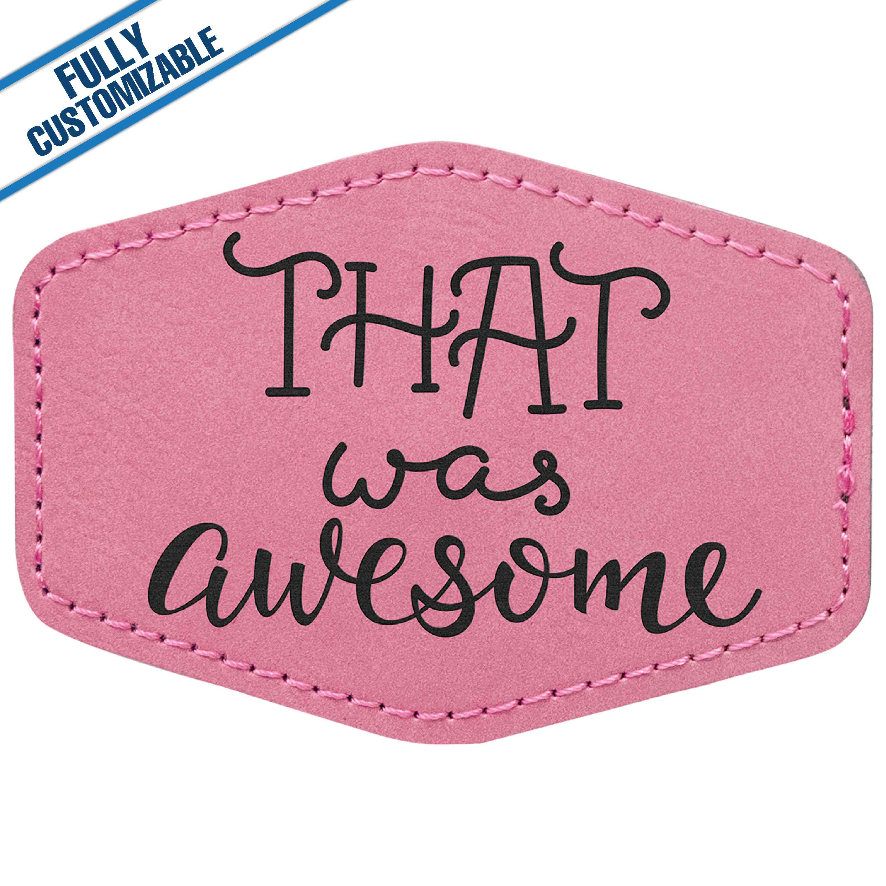 GiftWorksPlus - Wholesale Patch - Engraved Leatherette Hexagon Patch - Fully Customizable5
