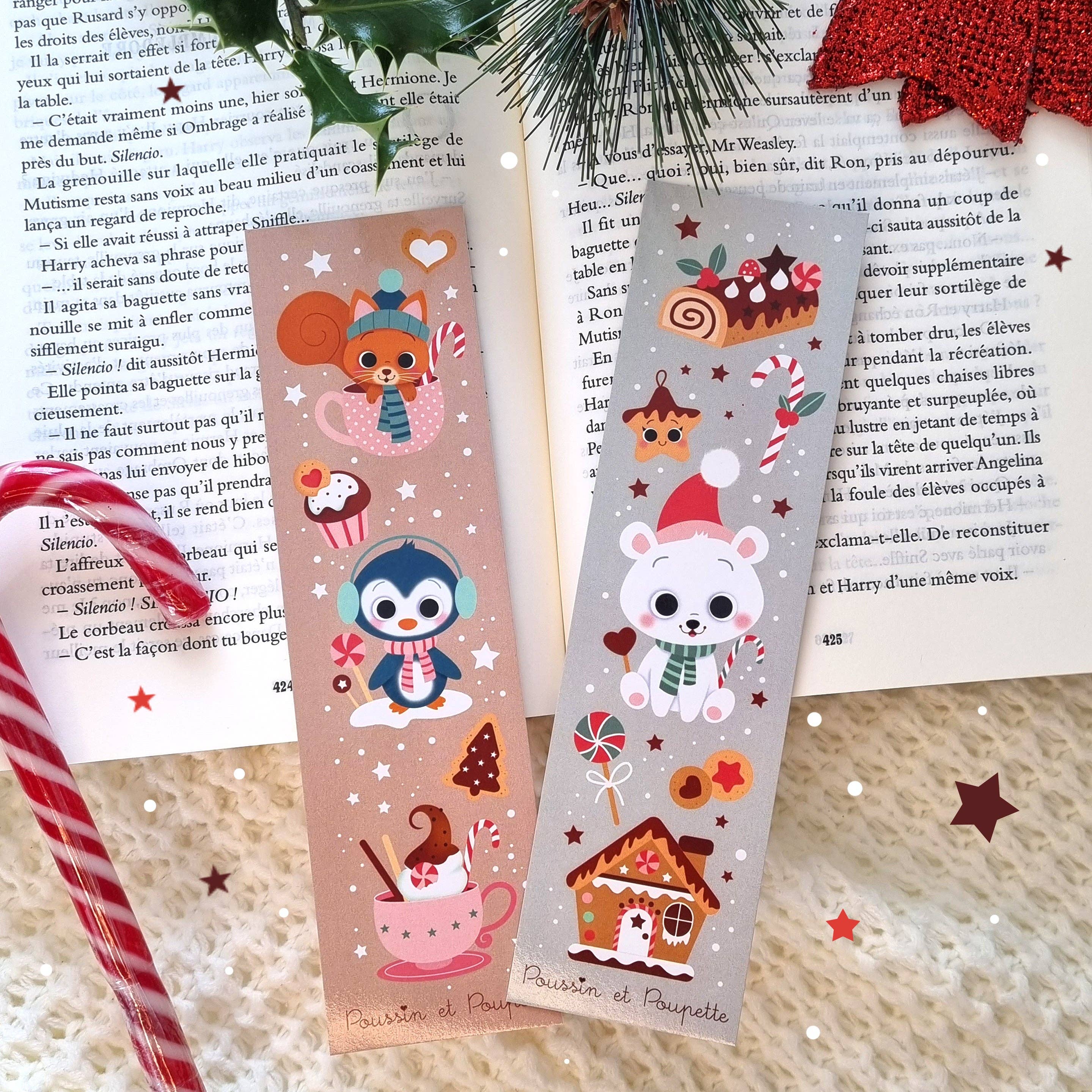 Poussin et Poupette - Wholesale Bladwijzer - Boekenlegger set van 2 - Sweet Christmas1