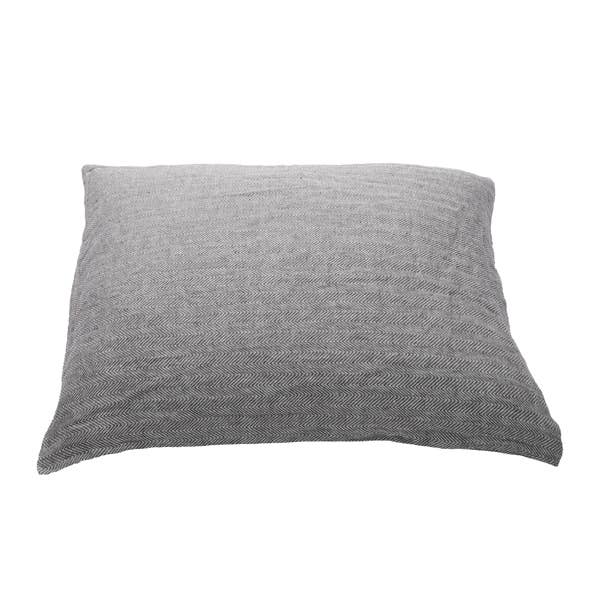 LinenMe – wholesale Bedding pillowcase/sham – Linen Pillow Case Grey Stone Washed Herringbone4