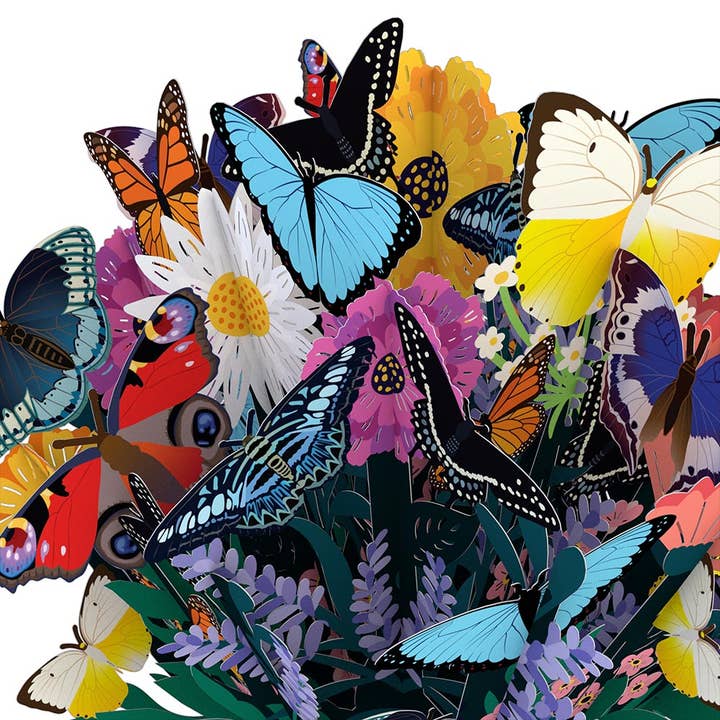 Lovepop Cards - Wholesale Everyday Greeting Card - Butterfly 12”H x 8.5”W Bouquet, Flower Vase, Pop-Up Cards