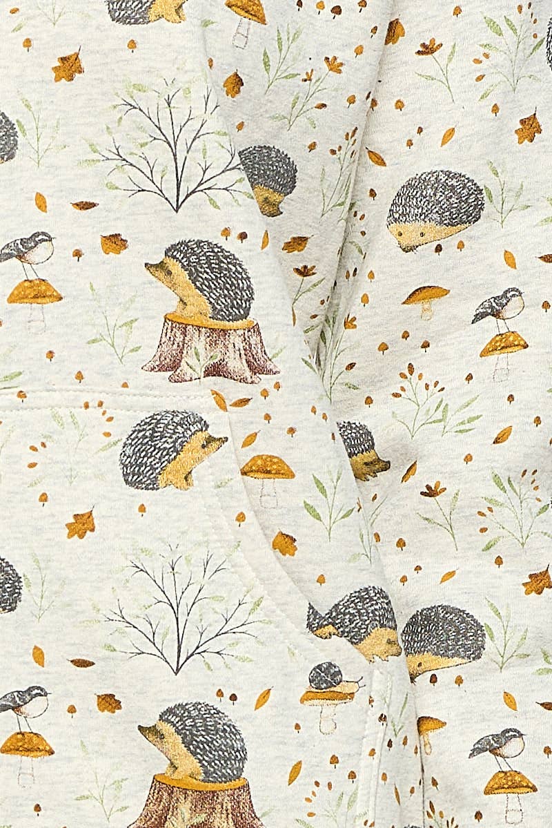 SM WARDROBE – Engroshandel Hoodie – Kvinder – PINDSVIN CHAMPIGNON PRINT HÆTTETRØJE MED LYNLÅS5