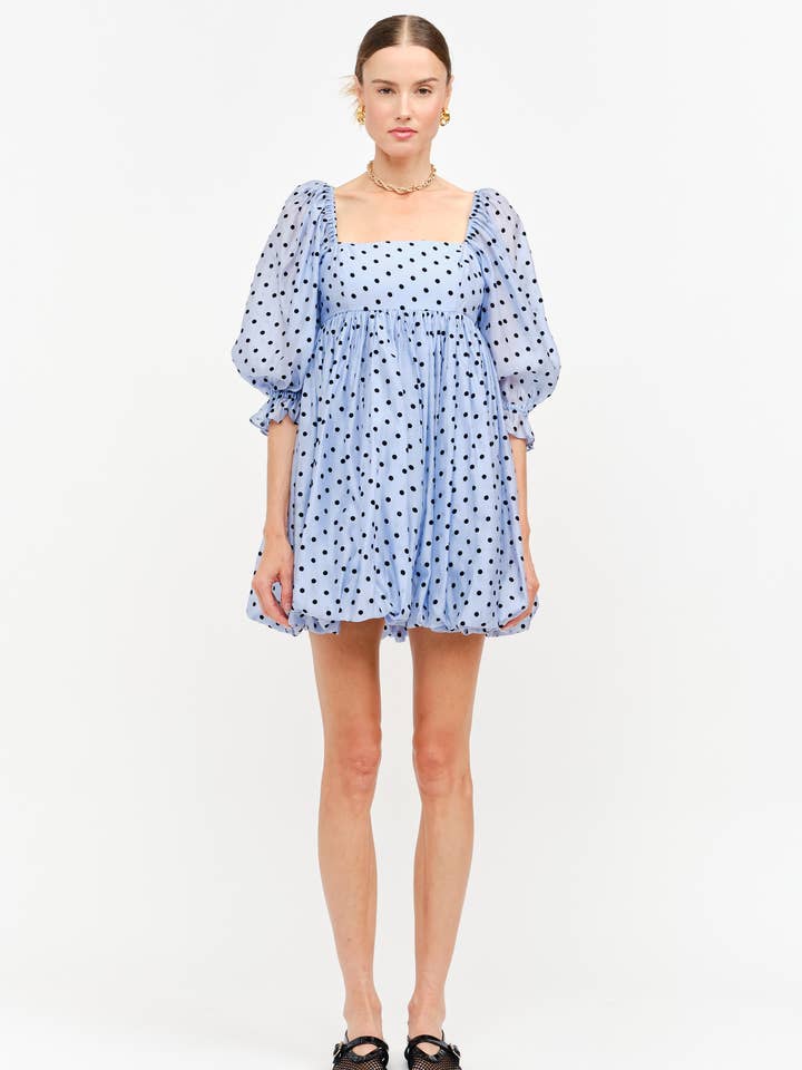 Mini-robe bleue Jacquelyn pour la vente par Sofie the Label