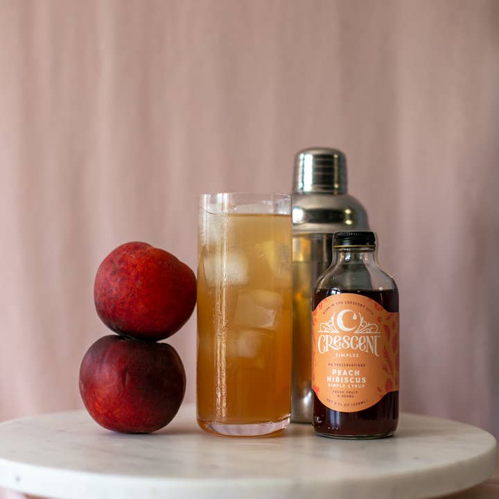 Crescent Simples - Wholesale Cocktail Mix/Syrup - Peach Hibiscus Simple Syrup3