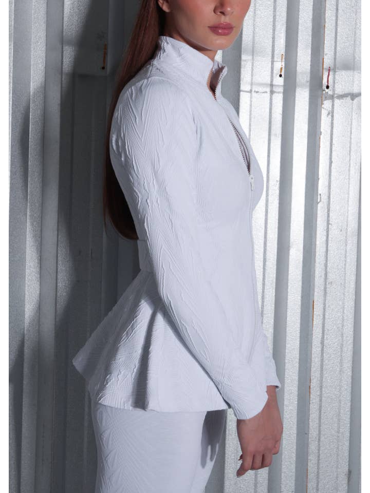 Vit Peplum Jacka Hera Vit för wholesale på Faire6