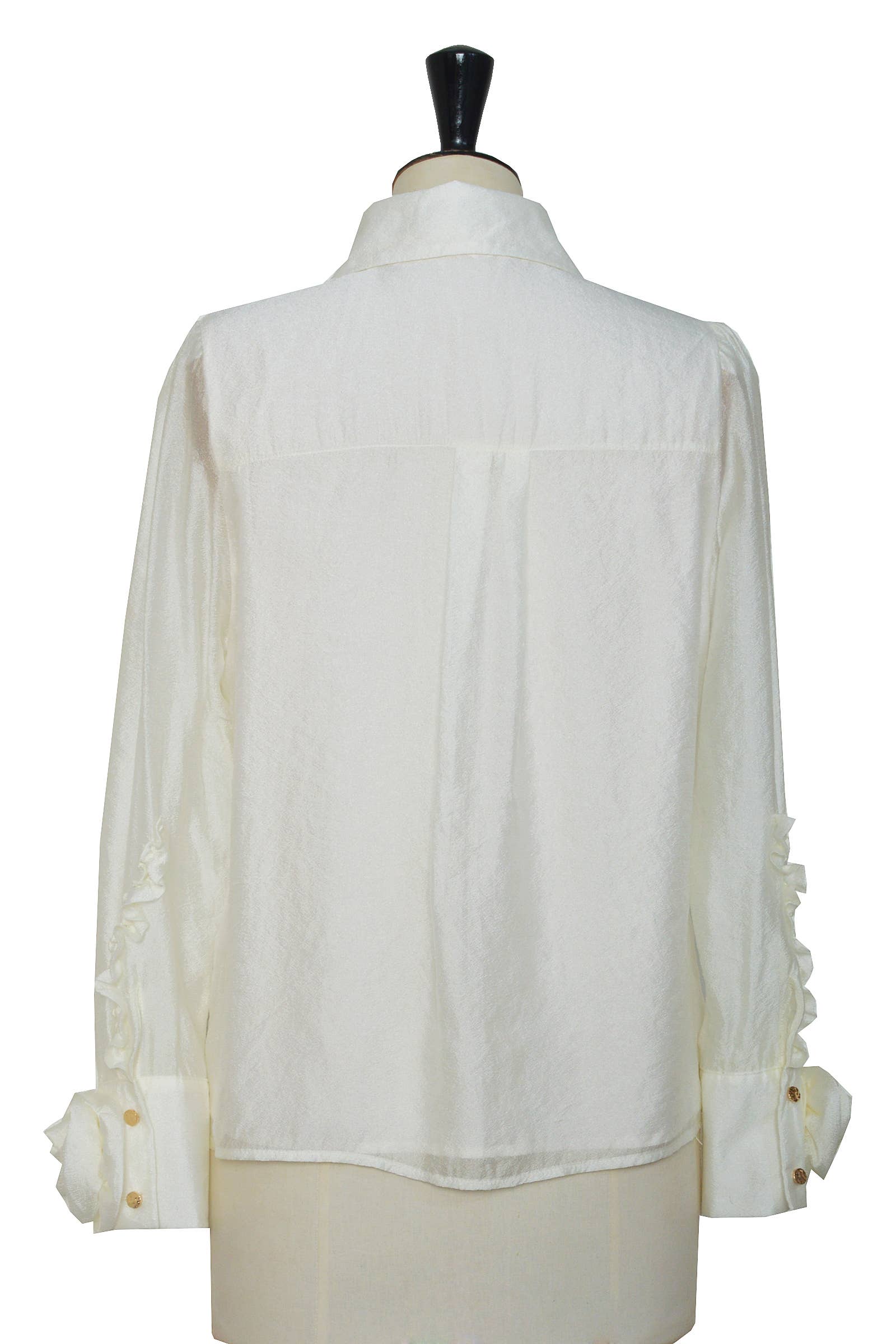 ELLI WHITE - Wholesale Button Down Shirt - Women's - Long-sleeved blouse with floral cuffs5