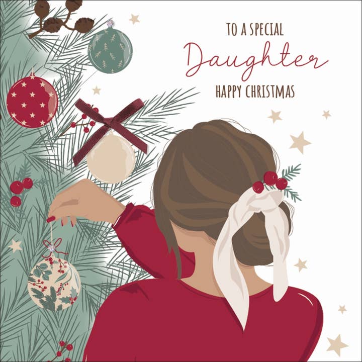 An eine besondere Tochter Frohe Weihnachten, handgemachter Gruß für den Großhandel von The Handcrafted Card Company