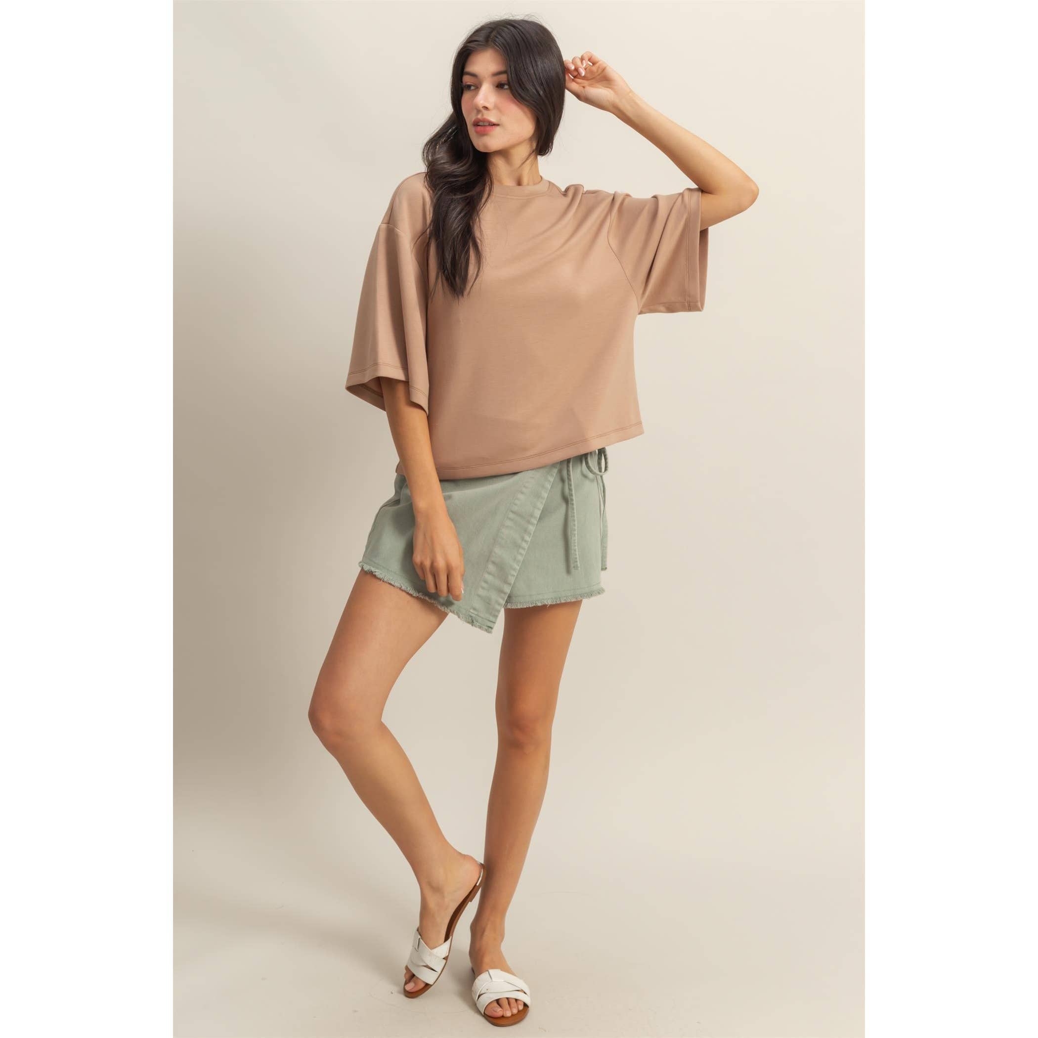 HYFVE - Wholesale Shirt - Women's - Double Knit Drop Shoulder Everyday Basic Top9