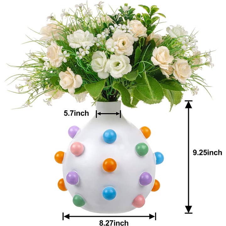 The Wine Savant / Khen Glassware - Wholesale Vase - Bubble Flower Vase Detailed Ceramic 3