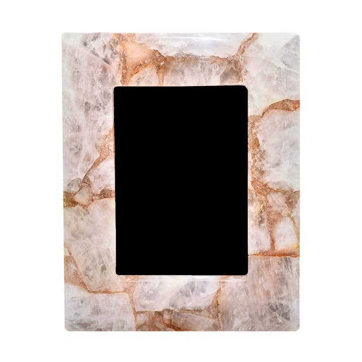 Rose Quartz Picture Frame (4 Sizes) for wholesale by Olympus Minerals Co