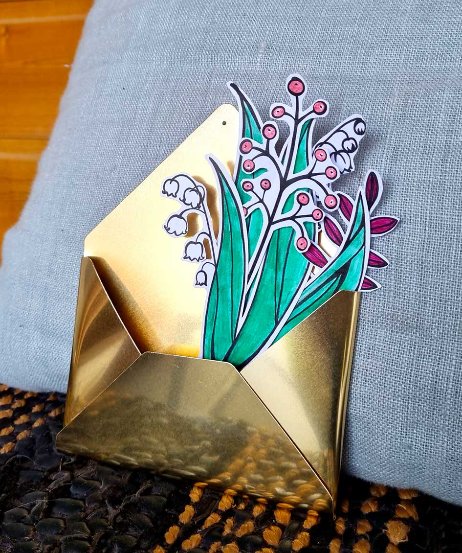 Delphine Plisson - Vendita all'ingrosso Decorazione da parete 3D - Busta da parete in ottone mini o grande2