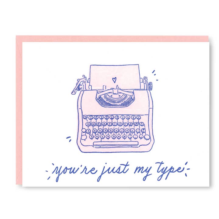 Kindred Letterpress - Wholesale Love Card - Just My Type Love Card | Letterpress Love Card
