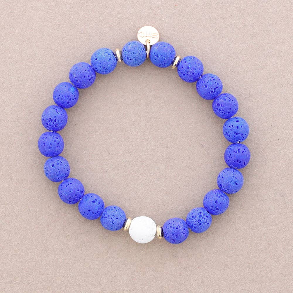 Sonata - Vente Bracelet de perles - Bracelet élastique avec boules d'imitation de pierres de lave3