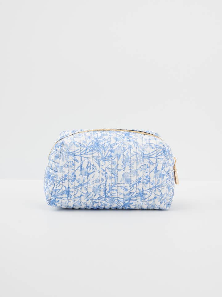 FABLE Bunny Blues Small Quilted Make Up Bag for wholesale by Fable England