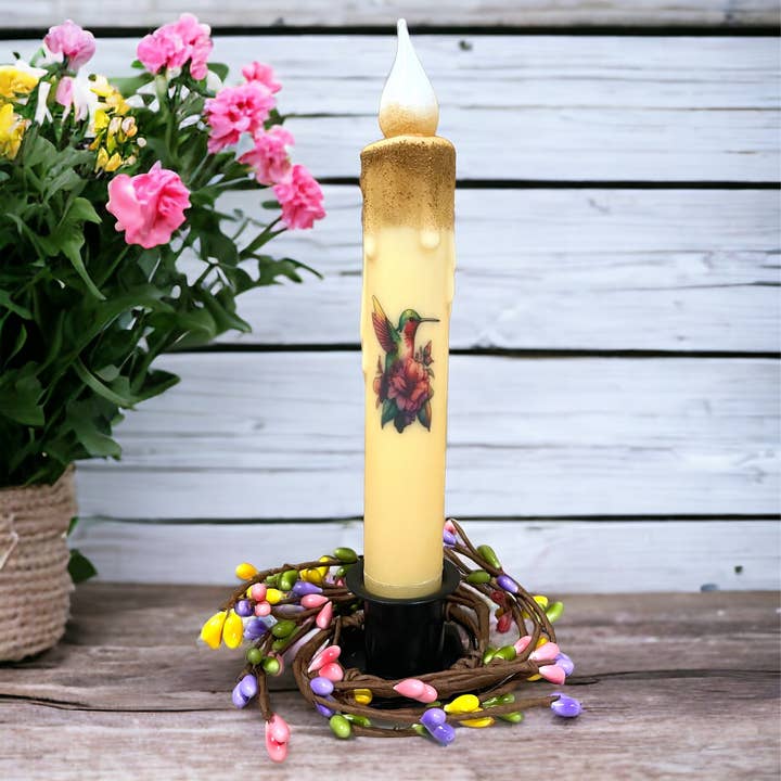 Small Town Dusk – wholesale Flameless candle – Hummingbird Bird Spring Battery Operated Timer Taper Candles