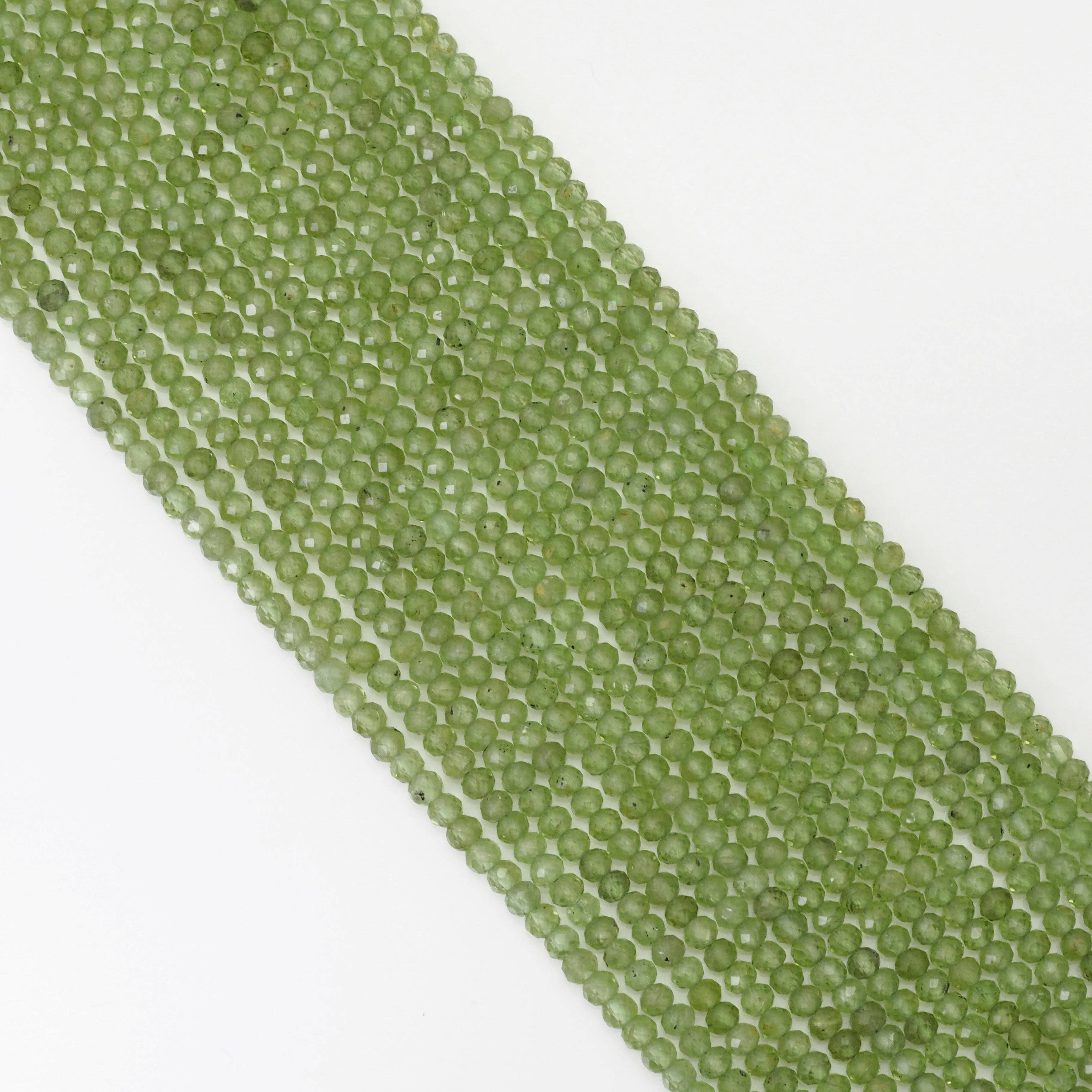 BestBeads&Beyond - Wholesale Beads - Genuine Peridot Faceted Rondelle Beads, Sku#U16832