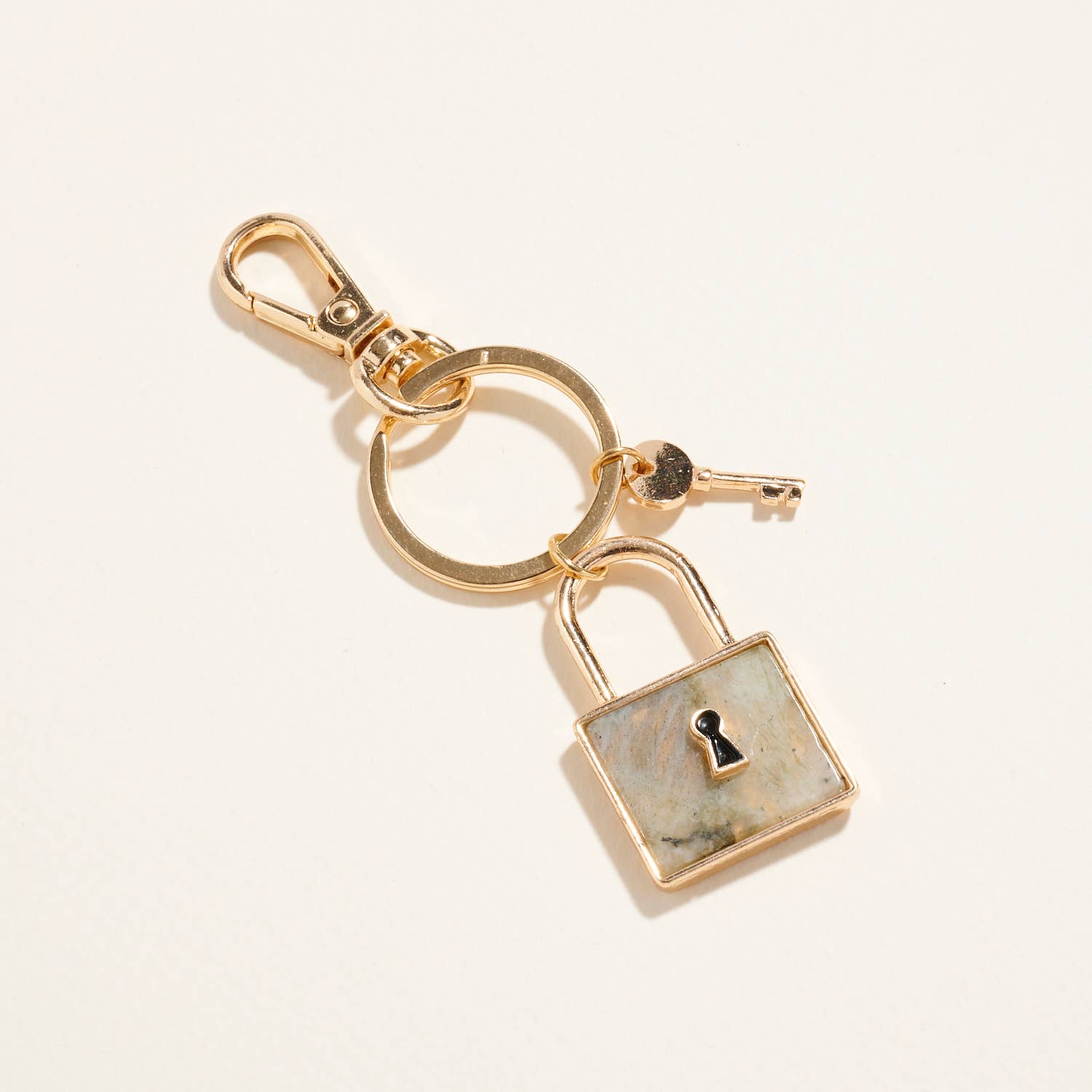 Designature New York - Wholesale Keychain - Unisex - Square Lock Shaped Semi Precious Stone Keychain11