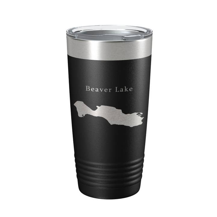 Beaver Lake Map Tumbler Travel Mug Insulated Laser Engraved Coffee Cup Asheville North Carolina 20 oz for wholesale by CarveBright