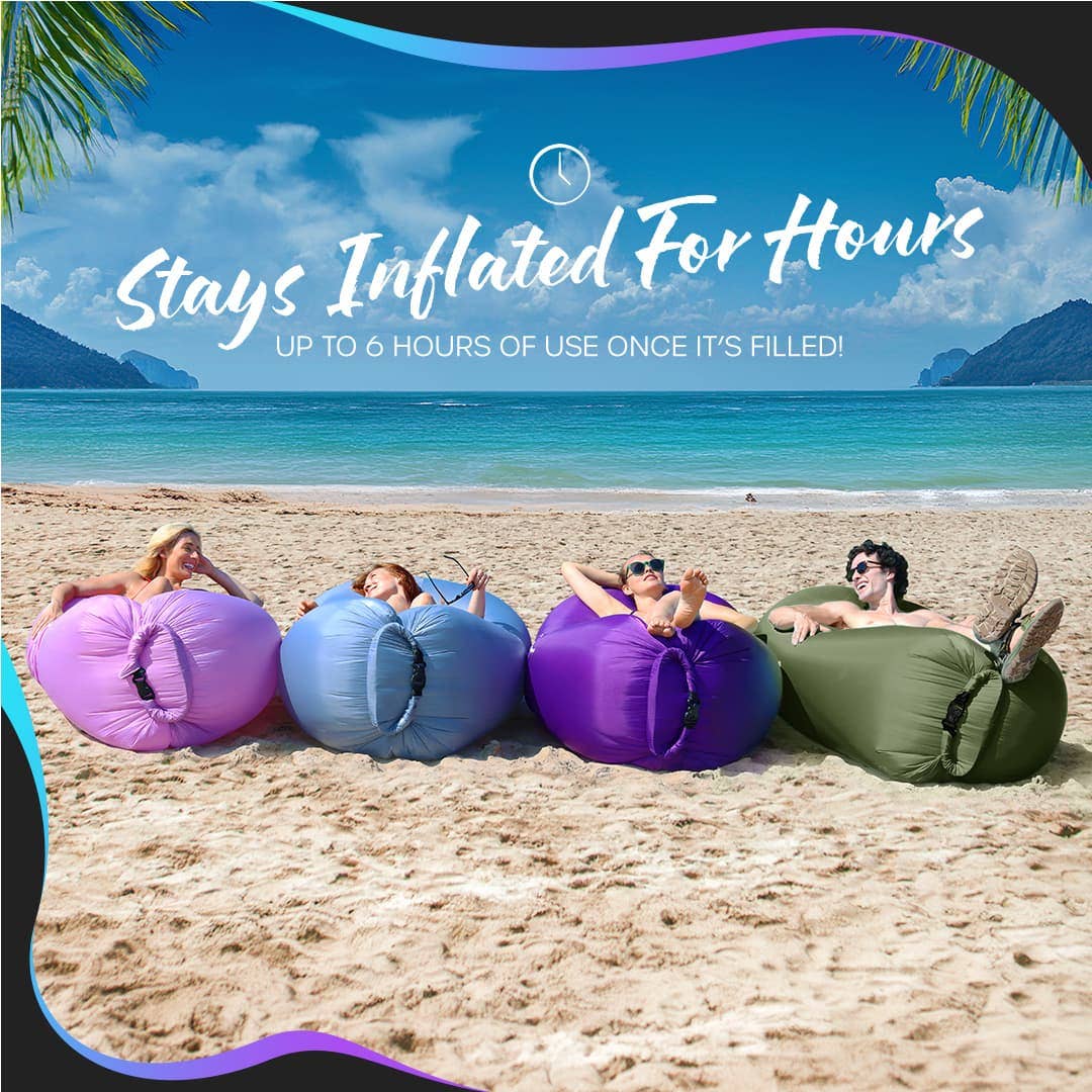 Nevlers - Wholesale Inflatables - Nevlers Military Green Inflatable Lounger with Travel Bag and Pockets3