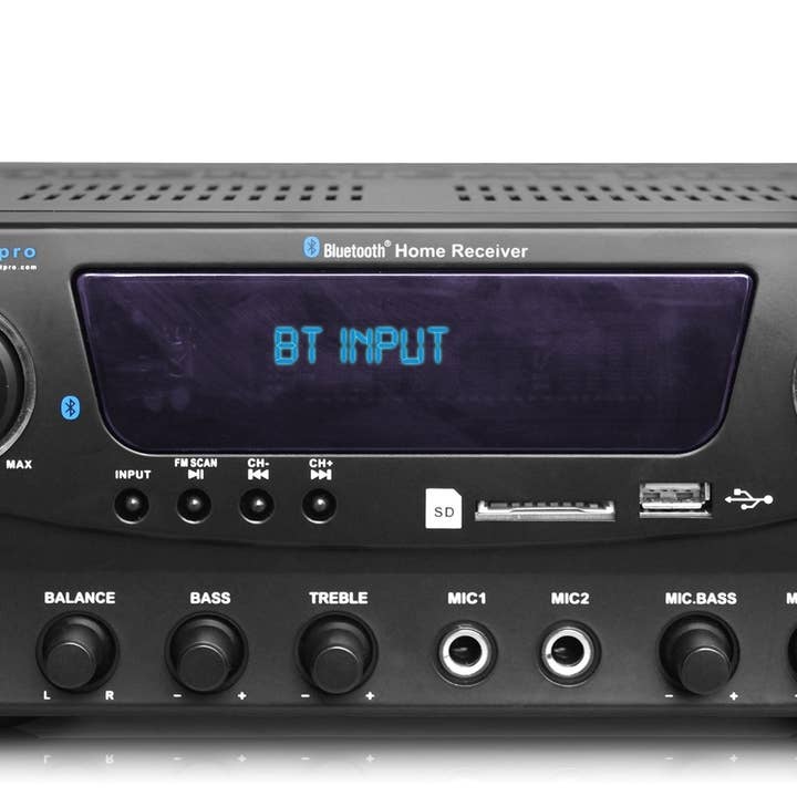 Professional 1000W Bluetooth Receiver w USB & SD Card Inputs for wholesale by Technical Pro