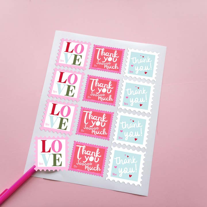 Picksie Mailers - Wholesale Sticker - Poly Postage Thank You Stickers | 2" Matte | 48pk1