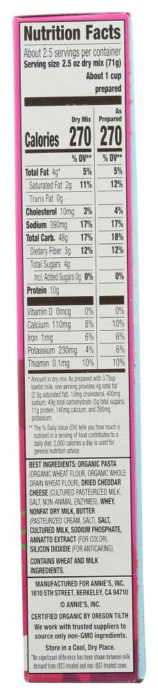 KeHE Distributors, LLC - Wholesale Pasta - Annie's Homegrown Mac & Cheese Bunny 6 oz3