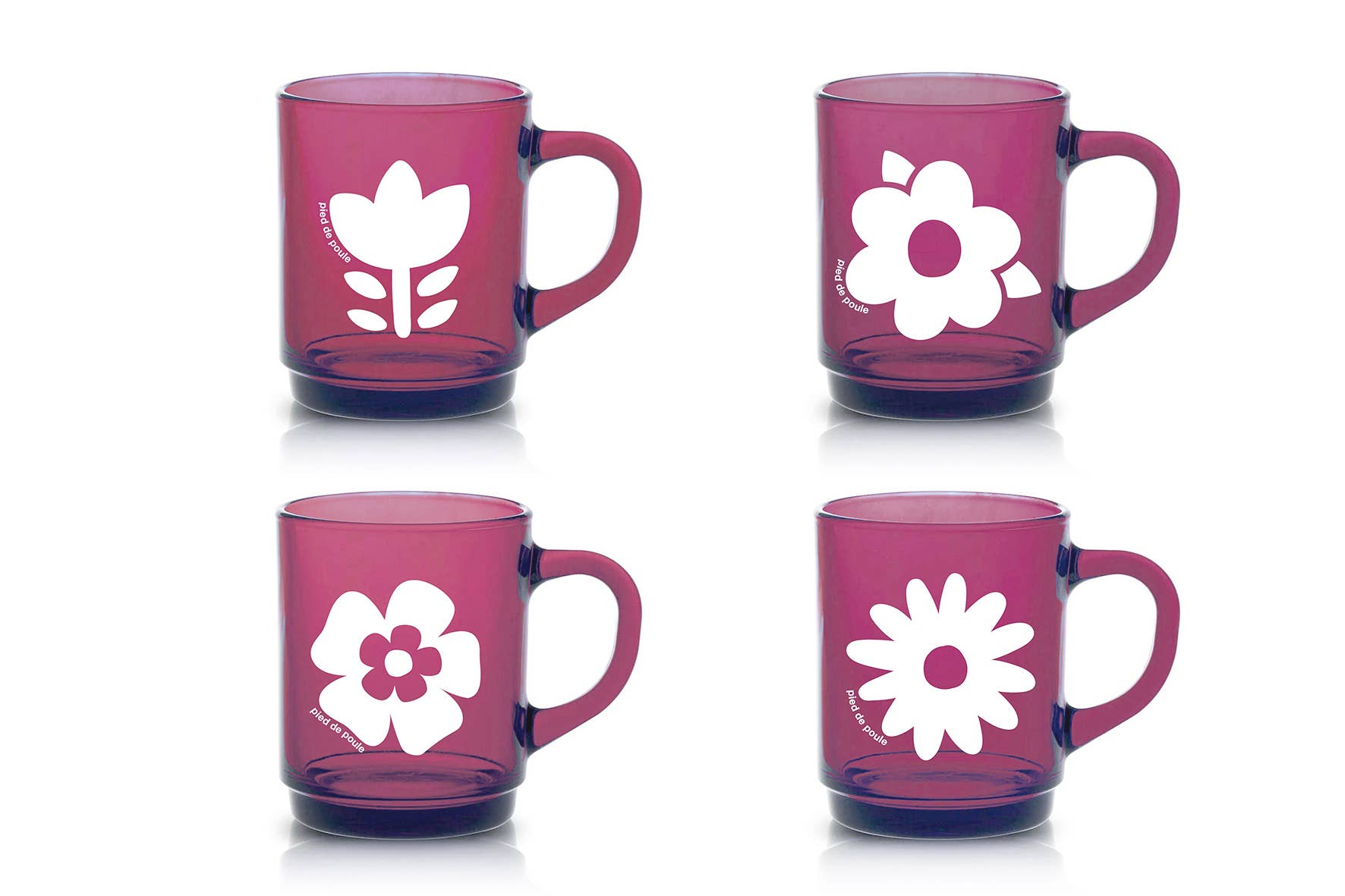 Pied De Poule - Wholesale Coffee Mug - Duralex mug - “RETRO” PLUM14