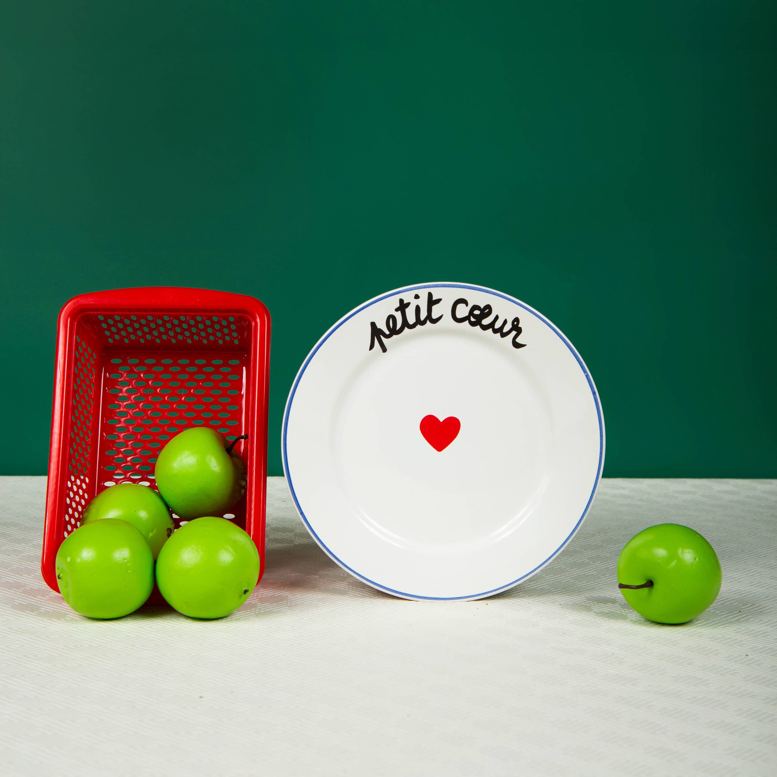 Pied De Poule - Wholesale Decorative Plate/Dish/Bowl - LA FAMILLE S'ÉCLATE Plate - LITTLE HEART