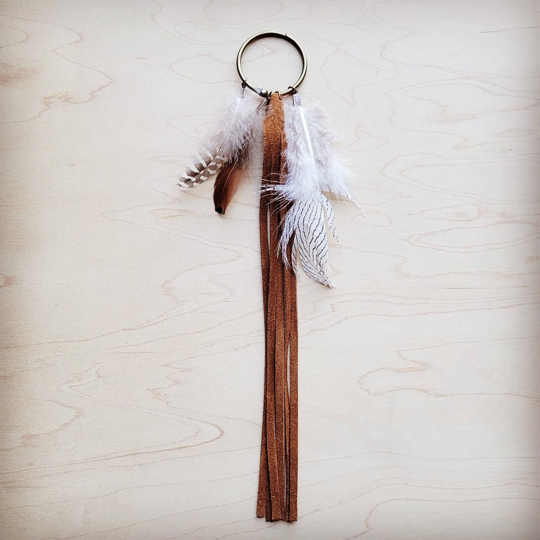 The Jewelry Junkie - Wholesale Shoe Jewelry - Women's - Boho Western Boot Bling Charm with Leather Fringe Cognac 500e3