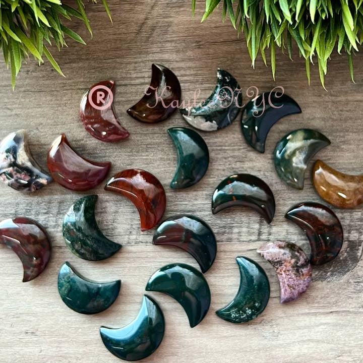 KayleeNYC - Vente Pierre et cristal de spiritualité - 1" Lunes en cristal de jaspe océan naturel1