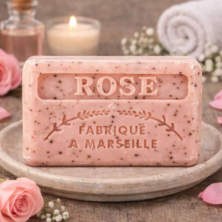 125 g knust rosen fransk sæbe engros for engroshandel hos French Soap Wholesale