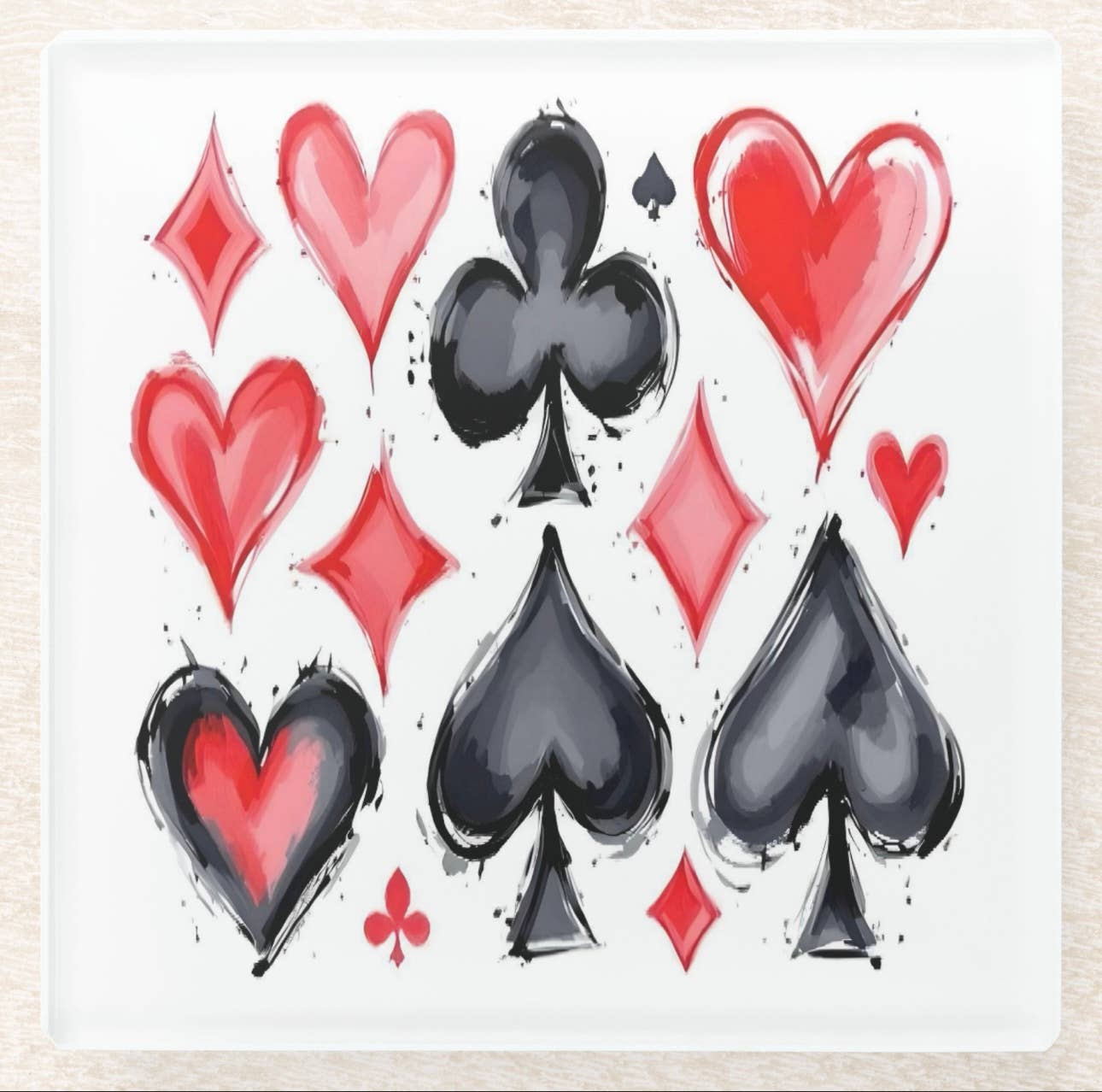 Resinate By KS / by KRISTIN SMITH – wholesale Coasters – Card Lover Canasta Coaster Set1