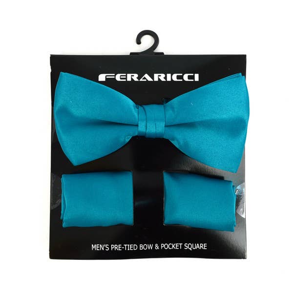 Selini New York - Wholesale Bow Tie - Men's - 100% Poly Satin Men's Banded Bow Tie and Hanky23