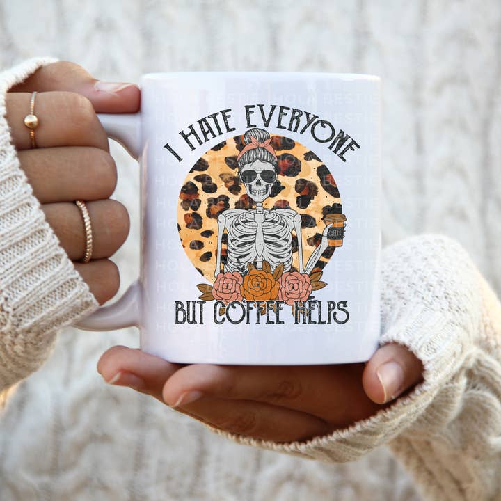 Ich hasse alle außer Kaffee hilft Kaffeetasse für den Großhandel von Hola Bestie