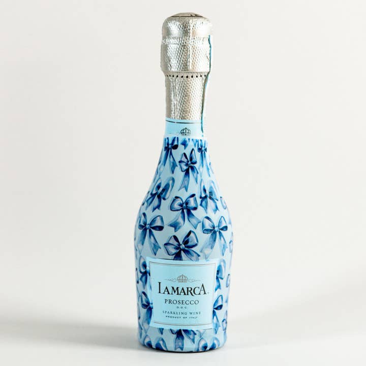 Beau Bottles Blue Satin Bows -MINI Prosecco Collection - Six Pack for wholesale by Beau Bottles