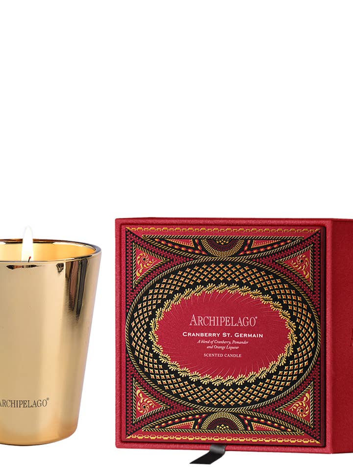Cranberry St. Germain Mantel Candle for wholesale by Archipelago Fragrences