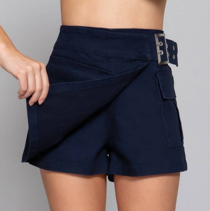 Waist Belted Cargo Skort for wholesale by CC Wholesale Clothing
