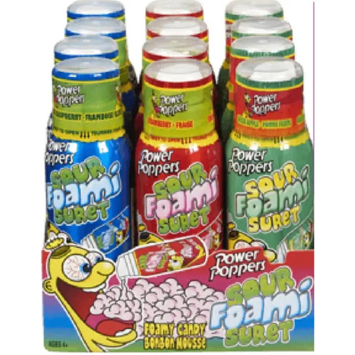 Echo Sales America - Wholesale Hard Candy - Power Poppers Sour Foam Candy - 12 Pack GW