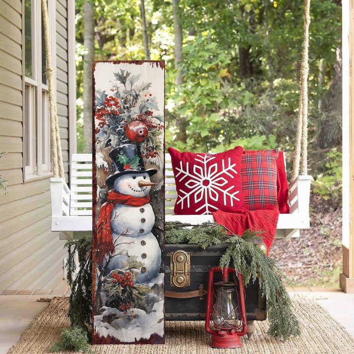 TX USA Corporation - Wholesale Christmas decoration - Farmhouse Snowman "Let It Snow" Porch Sign | Christmas Welcome Decor6