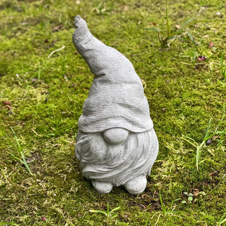 Backyard Stone Art - Wholesale Decoratief beeldje - Mini betonnen kabouter, 4" Hx1.7"W, servetgewicht, kabouterdecor2