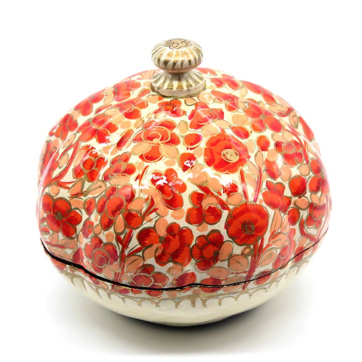 Papier-mâché Pumpkin Box - Case of 6 for wholesale by Blue Planet Traders