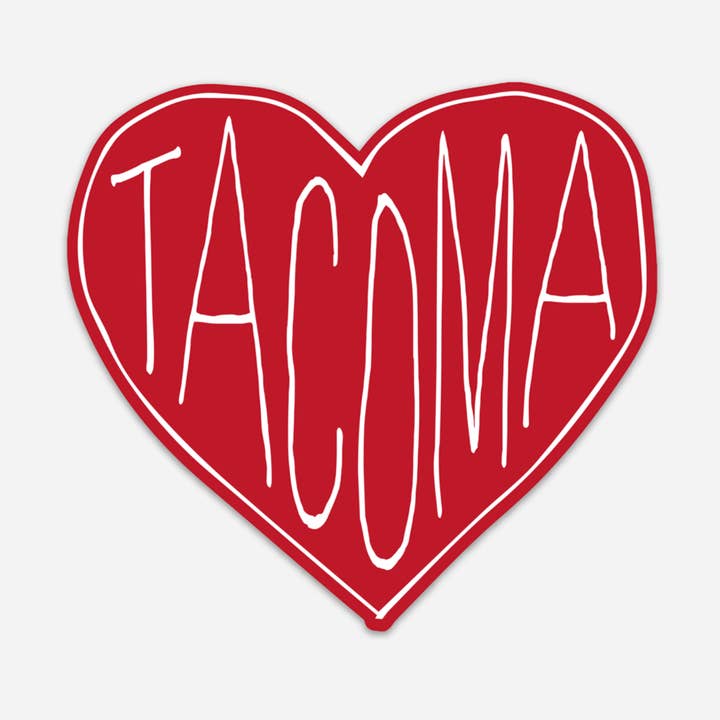 Autocollant en vinyle Tacoma Heart - Personnalisable pour la vente par Discovery Stickers