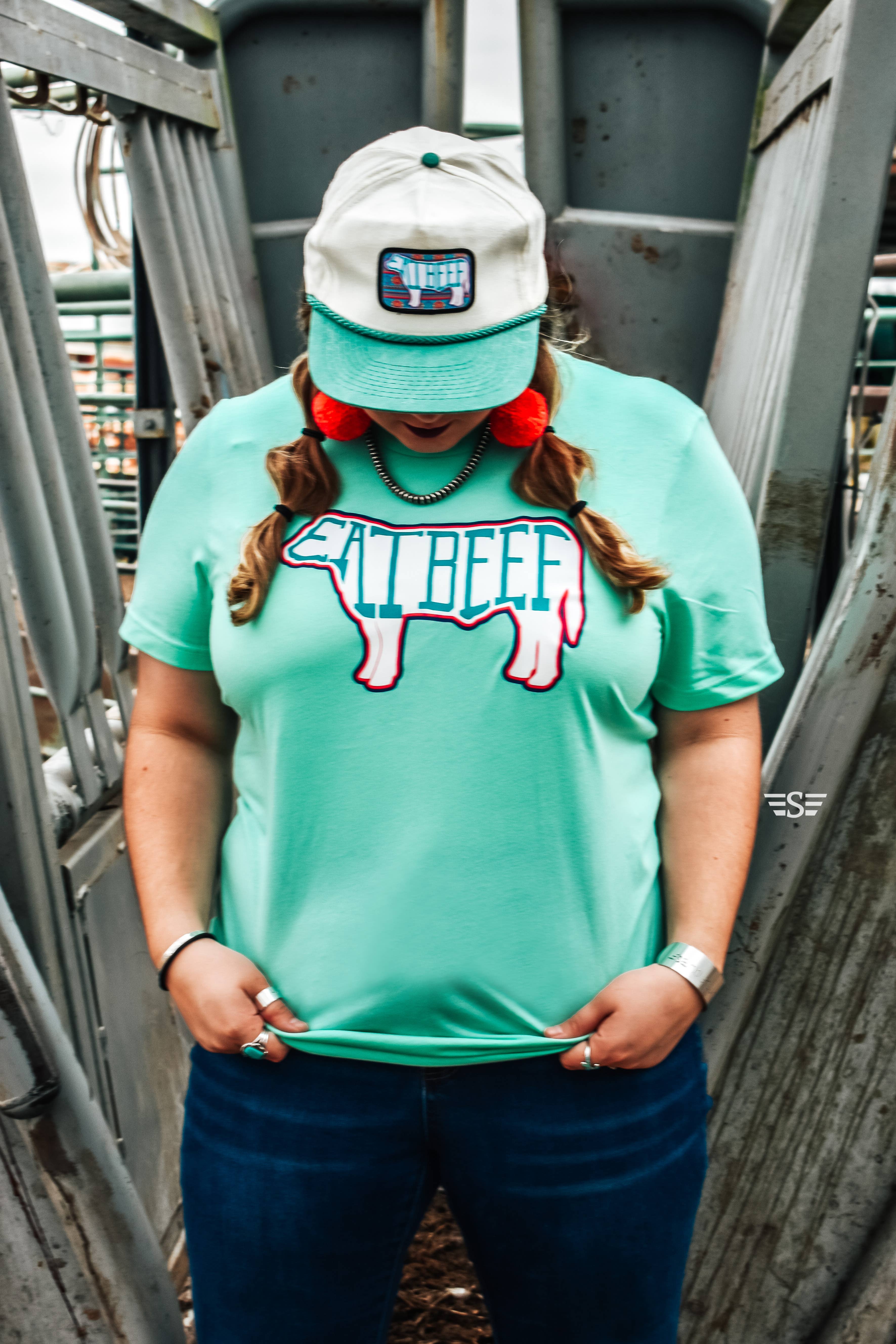 Flying S Company - Wholesale Screen Printed T-Shirt - Women's - Womens Eat Beef Tee10