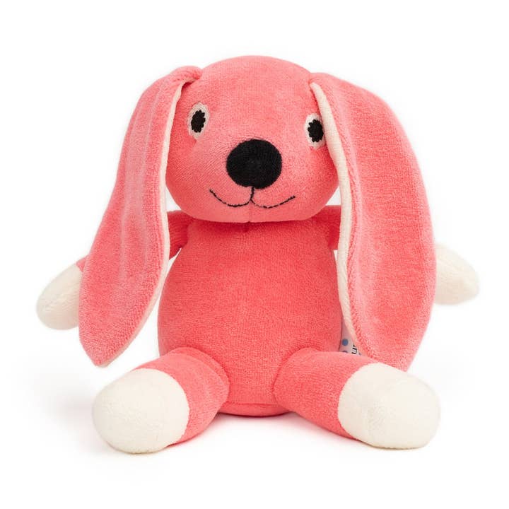 Organic Velour Teddy Bear – Pink Rabbit for wholesale by natureZOO of Denmark