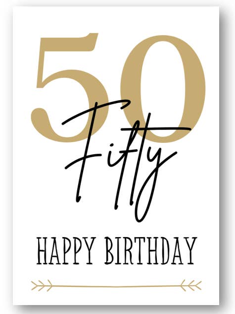 Second Ave Gold Fifty 50th Glückwunschkarte für den Großhandel von Second Ave Gift Company