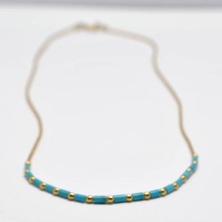 Native American halsband med turkoser och pärlor för wholesale av Iroquoise