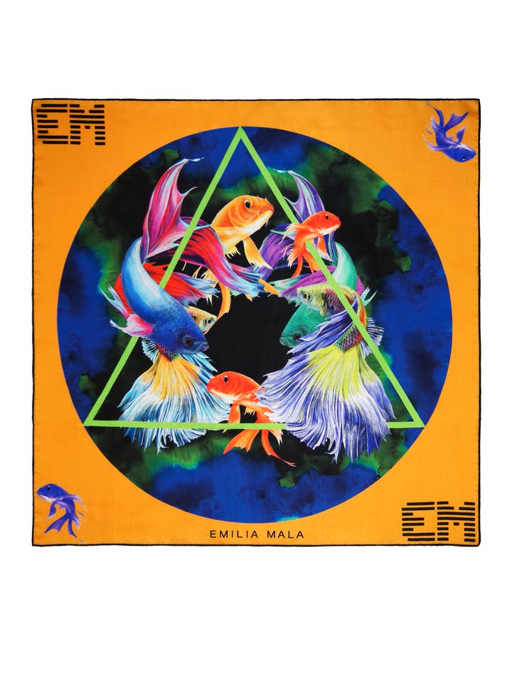 302 Silk Scarf-Orange for wholesale by Emilia Mala