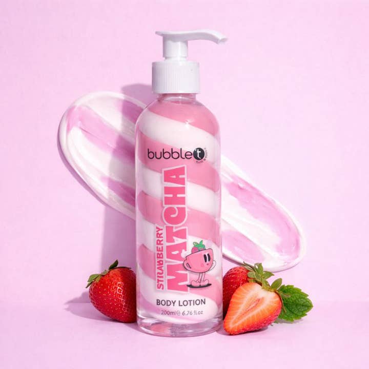 Strawberry Matcha Body Lotion (200ml) for wholesale by Bubble T Cosmetics